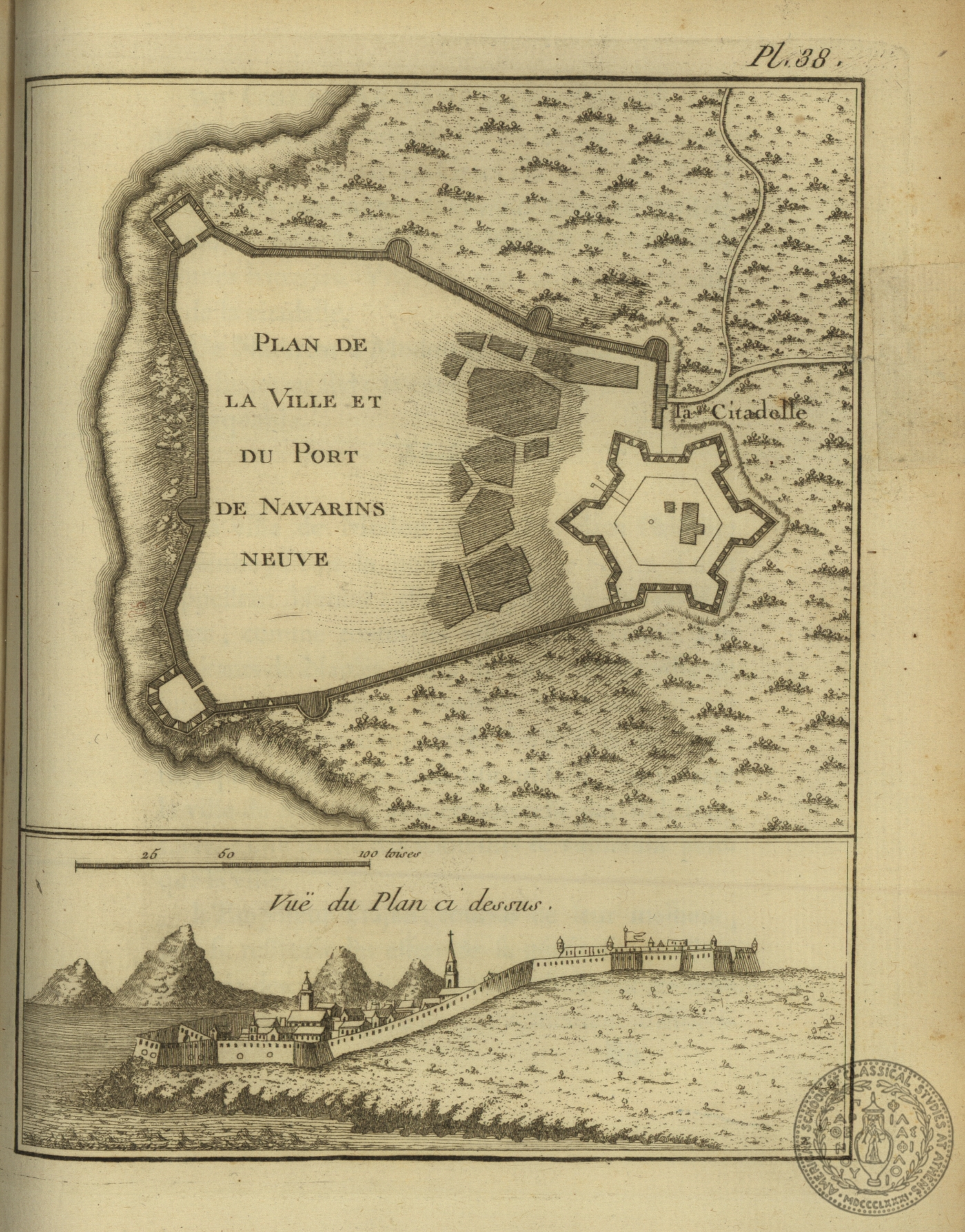 Plan de la ville et du port de Navarins neuve